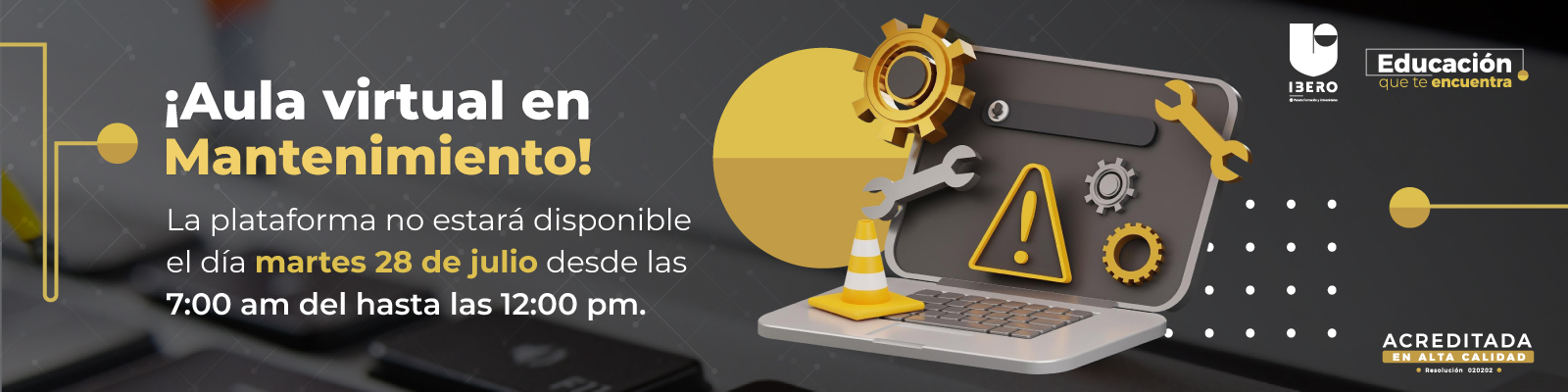 Plataforma en mantenimiento